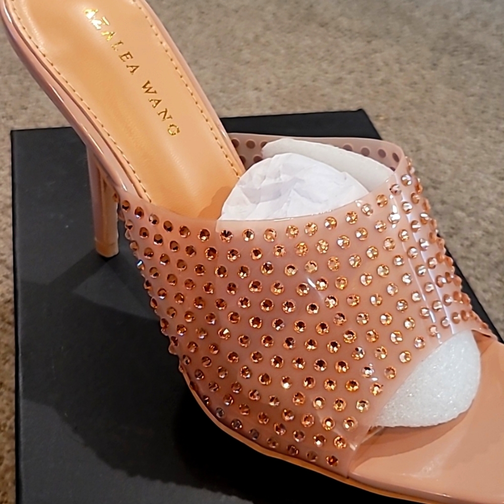 Azalea Wang Nude Diamond Shoes